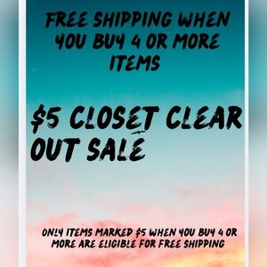 Buy 4 $5 Items Get Free Shipping